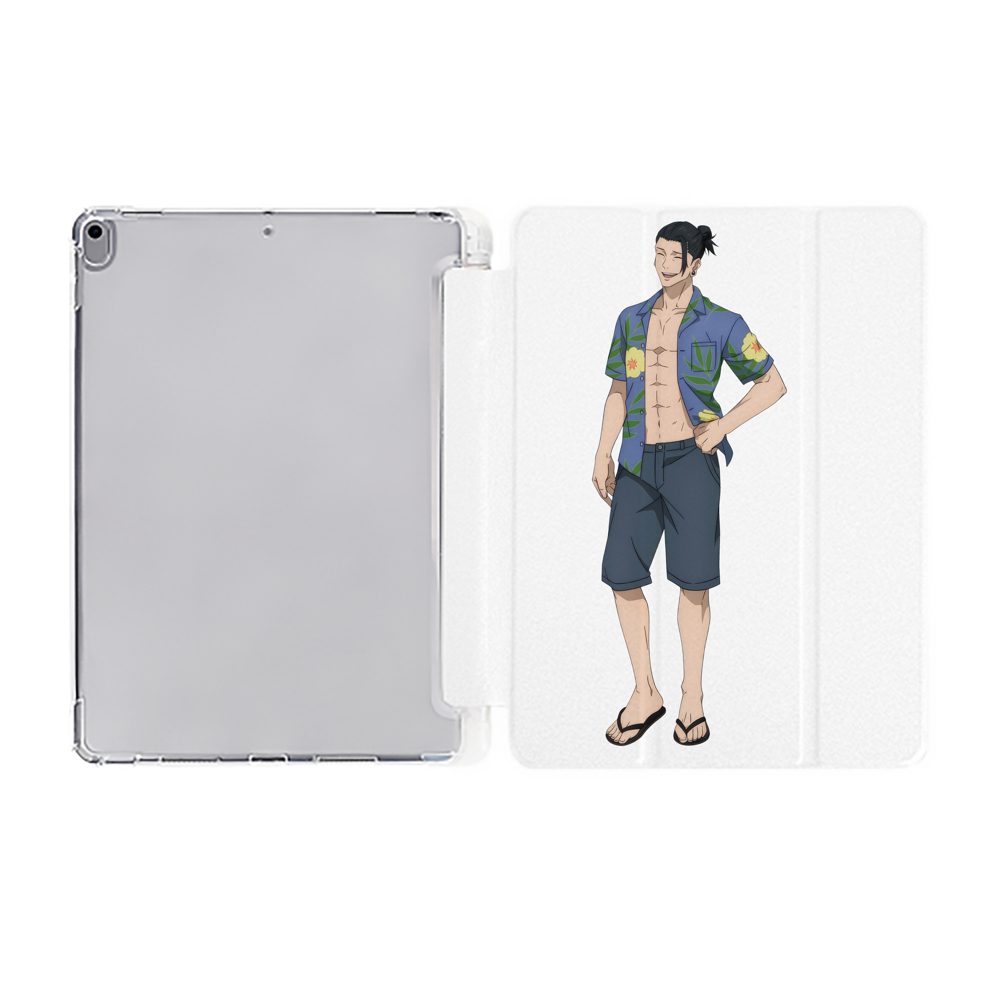 （画像用） 呪術廻戦 Jujutsu Kaisen IPad ケース ペン収納付き 三つ折りスタンド PUレザー×シリコン 対応機種9.5/10.5/10.9インチ